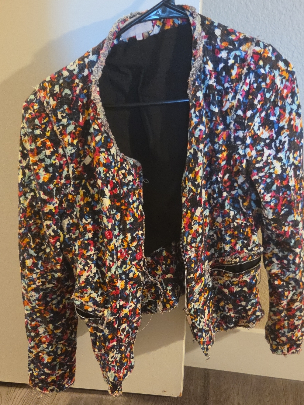 1. State Multicolor Tweed Zip Jacket